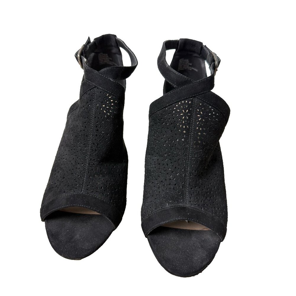 Just Fab black sandals open toe, women’s sandals size US 9
